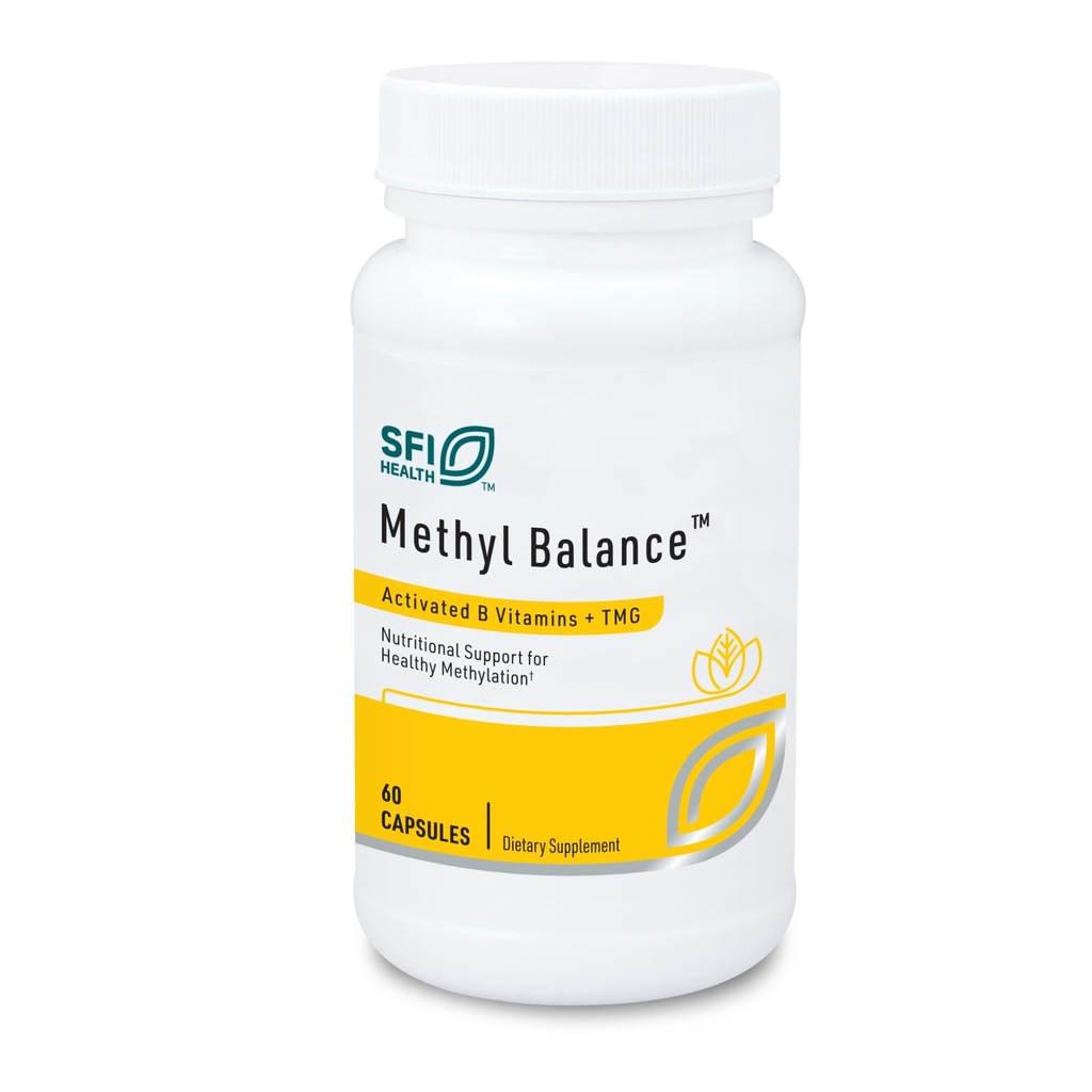 Klaire Labs SFI 健康甲基平衡 - 激活的维生素B + 三甲基基氯丁烯补充剂 - Metafolin Methyl Folate, Betaine TMG, Vitamin B2, B6 & 12 - 支持健康能量水平(60卡普尔)