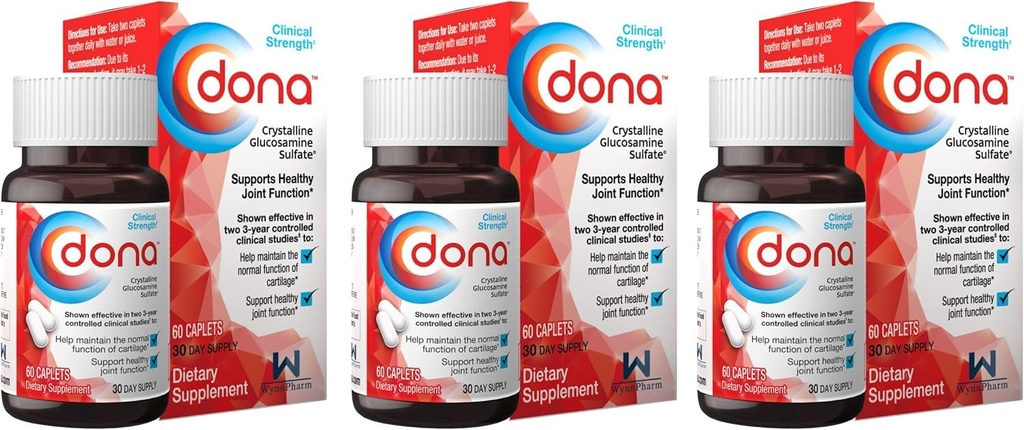 DONA 晶体 Glucosamine 硫酸盐 60个圆筒(3个包) F
