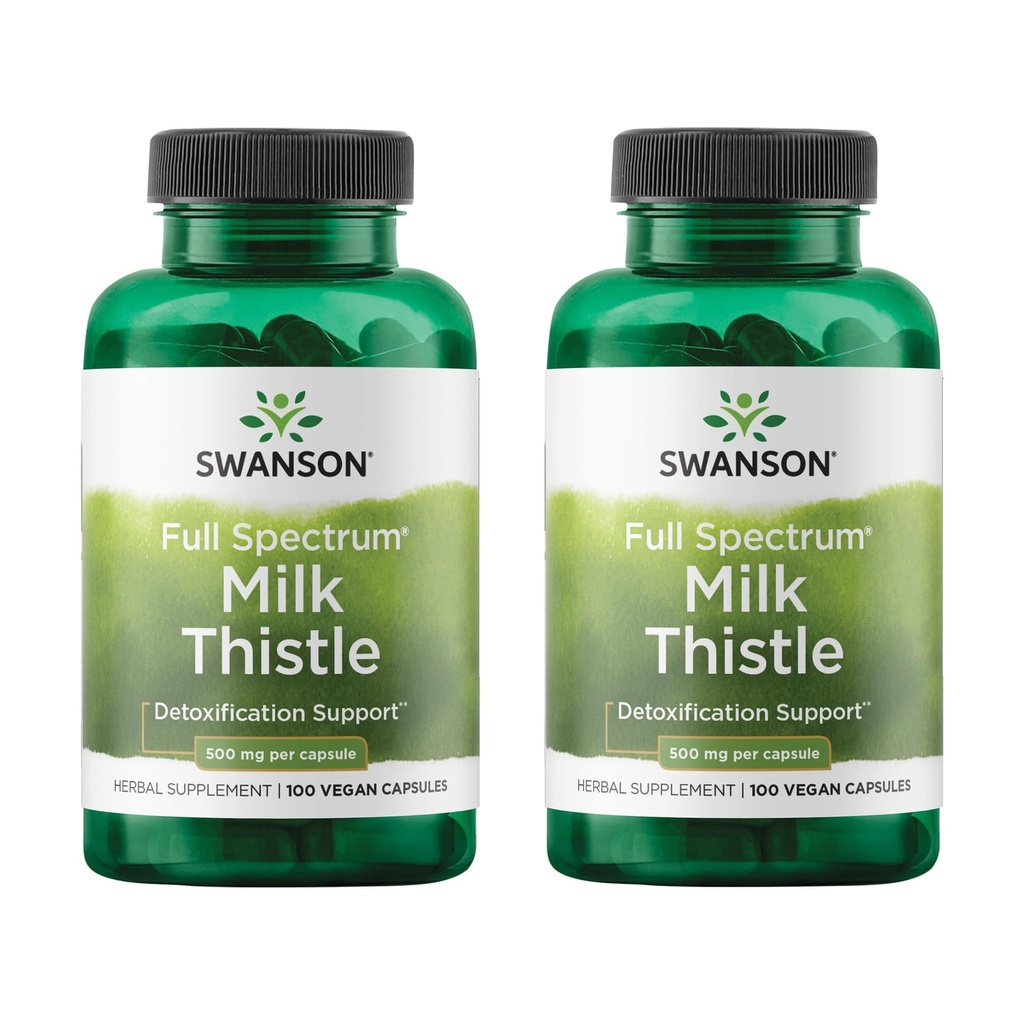 Swanson Milk 硝酸盐 - 草药肝脏支持补充剂 - 自然公式帮助维持总体健康和福利 - (100卡普尔,每包500毫克) 2 Pack