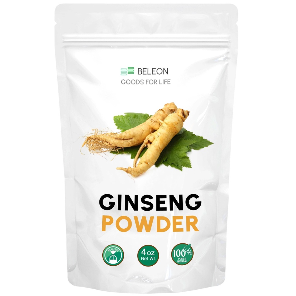 Ginseng根粉4oz - 草药补充剂Panax Ginseng,活性Ginsenosides,富含抗氧化剂