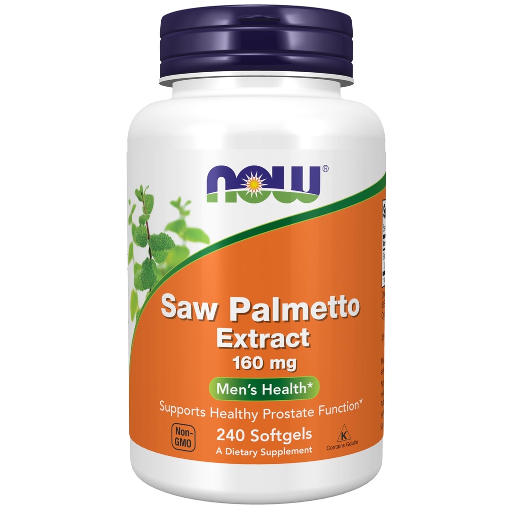 Now Foods Supplements, Saw Palmetto 提取(Serenoa repens) 160毫克, 男性健康*, 240软胶