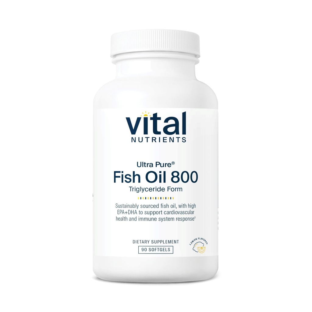 重要营养素 超纯鱼油 800 triglyceride Form * 心、脑和免疫健康 * 可持续来源 高EPA & DHA Omega-3 脂肪酸 * 柠檬 Flavor * | Gluten,乳品,大豆自由 * 90 Counter