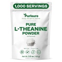 Purisure L-Theanine Powder, 100 g, 促进放松和聚焦的纯 L Theanine Power, 认知功能的补充, 无填充器, 非 GMO, 1000 服务
