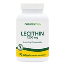 NaturesPlus Lecithin - 1200 mg, 90 软胶 - 富含酸磷酸盐 - Gluten Free - 90 服务