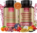 全在一个代谢包中 - Morosil & Berberine 复合物,配有Resveratrol Quercetin Alpha Lipoic酸 - 抗氧化剂,生命力,健康支持 - 非GMO, Gluten-free, Vegan 补充