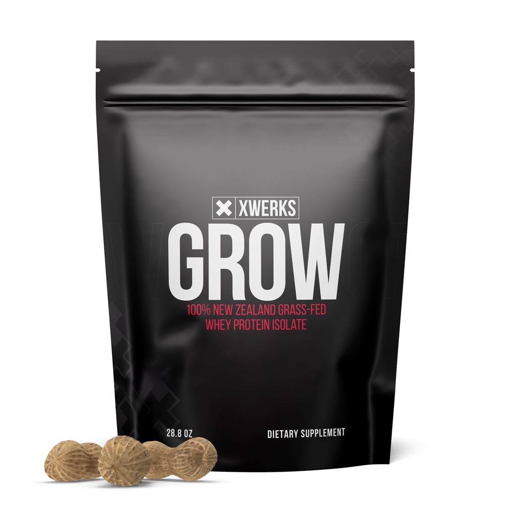 Xwerks 100% 种植新西兰草药Whey蛋白,23g 纯隔离蛋白粉 Per service, All Natural Paleo and Keto Friendly, Soy Free Gluten Free Easy to Digest,花生酱, 30 services.