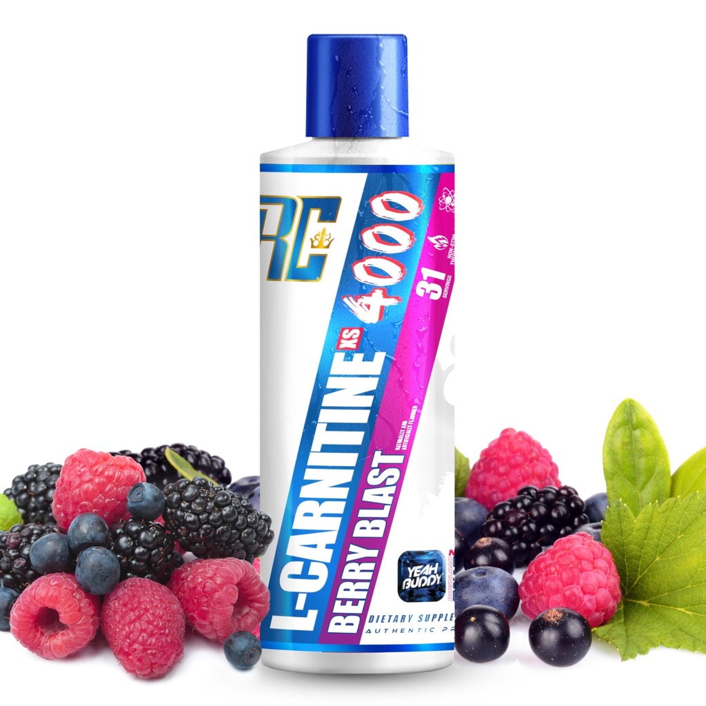 罗尼·科尔曼签名系列 L Carnitine XS 4000 液体,无兴奋剂,无糖,零卡布斯,精液力支持男女,氨基酸补充剂,Berry blast Flavor, 16 Oz