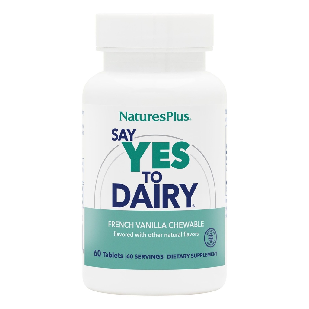 Natures Plus对乳品说"是"——50个可切片——天然乳糖酶补充,最大强度消化援助,乳糖不容忍救济——无葡萄糖——50个服务