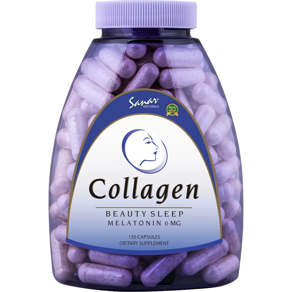 Sanar Naturals Collagen Pells Beautifuls Sleep with Melatonin 6 mg - 靴毛皮钉关节 - 水解Collagen Peptides 补充品,150 Capsules
