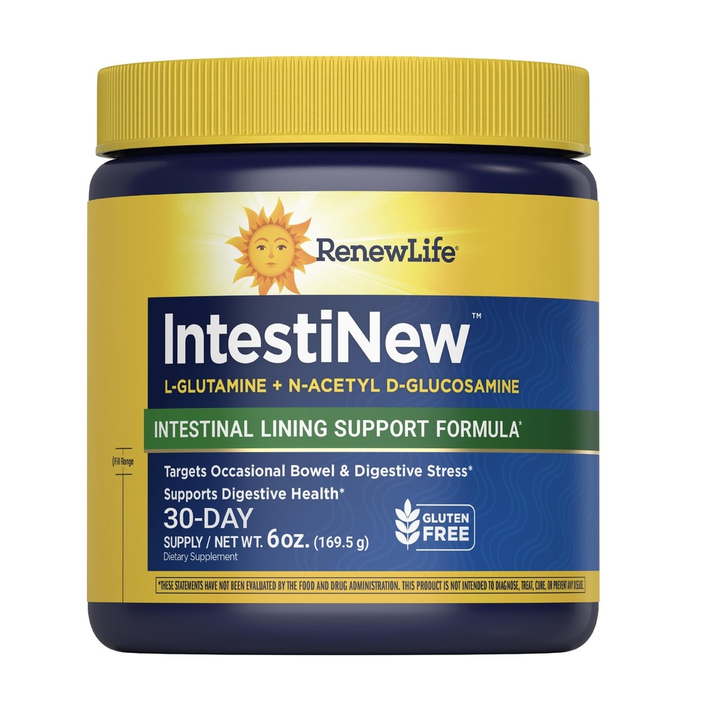 更新生活Intei新肠线宁支持公式,粉末补充支持消化健康,L-Glutamine,乳制品,大豆和无脂,5.7 oz.