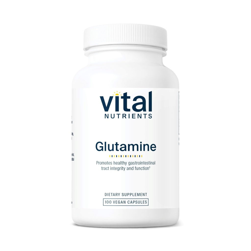 重要营养物质 Glutamine → 3400mg L-Glutamine → 健康胃肠切除功能 → Gluten,乳品,Soy Free → Non-GMO → 90 Glutamine Capsules
