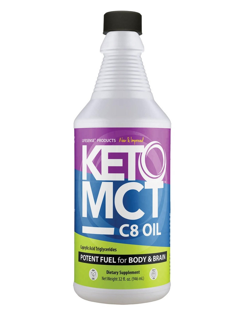 生活常识 C8 MCT 油,Keto-Friendly,来源于椰子油,临床证明可增加酮产量,脑和身体最佳燃料,美国营养博士制作,32 oz