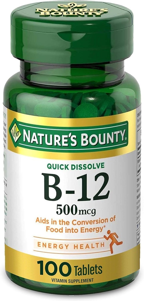 大自然的丰盛维生素B-12 500 mcg, 100 counter (Pack of 2)