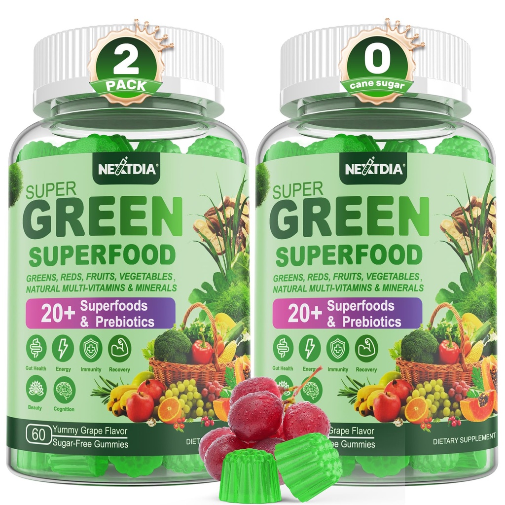 超级绿地蔬菜、绿地超级食品替代产品w/Spirulina、氯拉、生前纤维、Probiotic、水果蔬菜、每日水果蔬菜用于消化和古特健康、豁免、焦点、120Cts