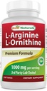 Best Naturals L-Arginine L-Ornithine - 每役1000mg - 120块牌匾 - 非GMO & Gluten Free(120个数(一包))