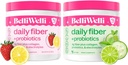 Belli Welli Daily Fiber Supplement Duo - 草莓柠檬汁和Cucumber Lime Mint - 配有Collagen, Probiotics & Electrolytes - 刷新平衡健康火焰 - 32 总服务