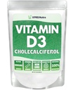 XPRS 裸体维生素D3 粉末(Cholecaliferol) - 骨骼和豁免的未味维生素D - 肌肉功能的维生素D3 粉末 - 维生素D 补充剂(8 Ounce)