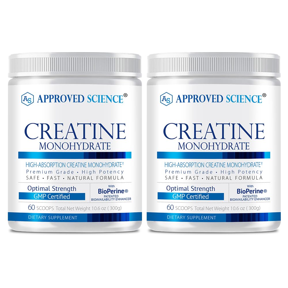 · 核准配有生物牡蛎的Science Creatine Monohydrate Powder -- -- 工作支助 -- -- 120名服务员 -- -- 每人5克 -- -- 非口味 -- -- 包2 -- -- 非GMO,Vegan