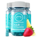 SugarBearPro hair 维生素Gummy 3个月供应额外强力生物锡6000mcg, 男女生长, Vegan 维生素B12, MSM, Inositol, Omega 3, 老年莓, 认证科舍, Halal, 无残忍