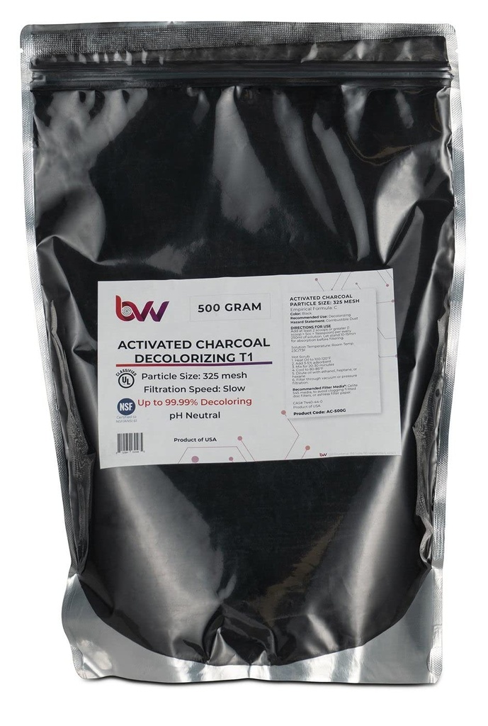 BVV 激活的硬木碳脱色 T1(100%的硬木炭)-1 000克
