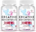 3000 MG 女性和男性单水合物、含BCAA和水解烯烃的Creatine Pills 用于性能和回收的Creatine Creatine Chews 板块、强度、龙果火焰、180块板块