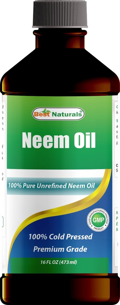 最佳自然品 100% 纯 Neem Oil,100% 冷压和未精炼 - 16 OZ(1瓶)