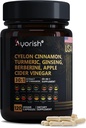 锡兰肉桂卡普尔30:1 提取到9000mg | Turmeric, Ginseng, Apple Cider Vinegar Berberine Plus Bitter Melon Gymnema, Kutki, Chirata 120 Veg Capsules – 60天供应