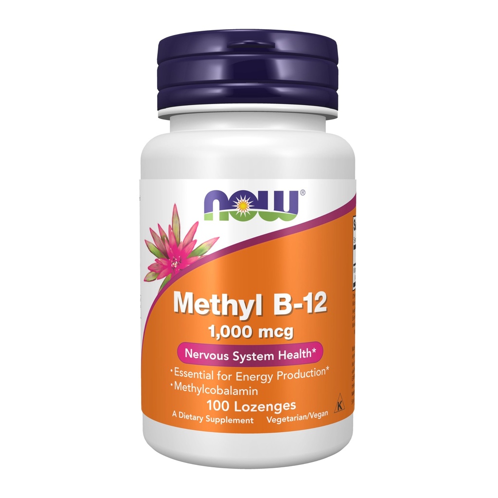 NOW 补编,甲基B-12(甲基乙醇)1,000mcg,神经系统健康*,100 Lozenges