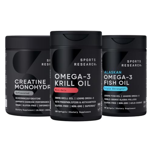 由奥米加电厂南极磷虾和鱼油加固的Creatine Monohydrate 与三强EPA DHA 和 Phospolipids, Choline & Astaxanthin —— 适合冠军