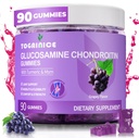 与Glucosamine Chondroitin、无糖、1 500mg 和 MSM & Turmeric 联合支持Gummys(90 Counter)