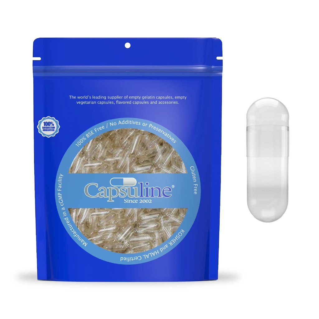 清除大小 00 空 Gelatin Capsules 由 Capsuline - 1000 计数 - Gelatin Capsules - 1000