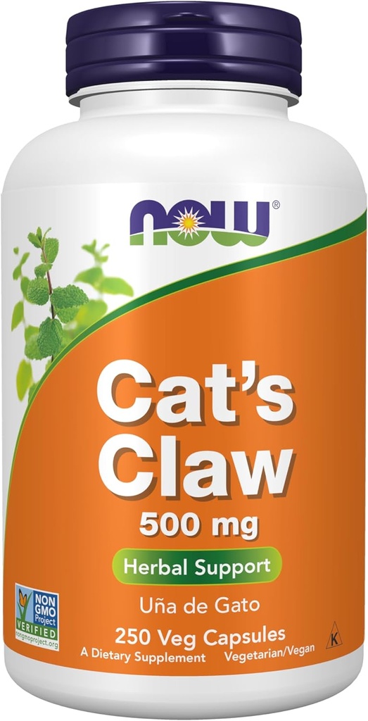 NOW 补编,猫爪500毫克,非GMO项目验证,草药补编,250 Counter (Pack of 1)