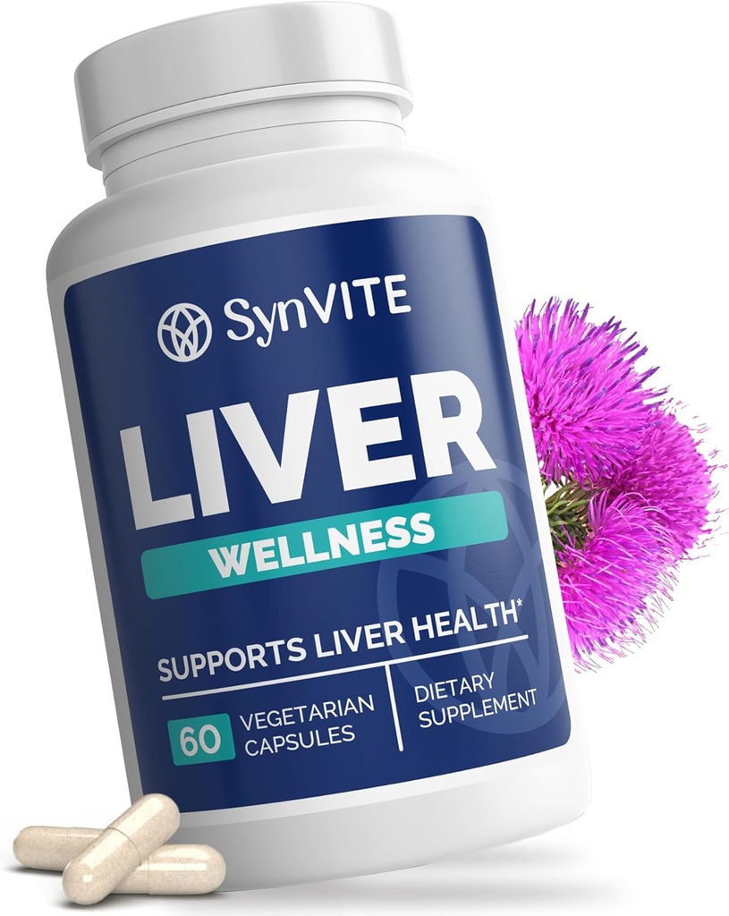 Liver Wellness - Liver Cleanse Detox & 修复用Artichoke提取,Milk Thetle, Dandelion Root, Beet Root, Turmeric & More - Vegetarian, Non-GMO, Gluten-Free, 在美国制造的肝脏健康