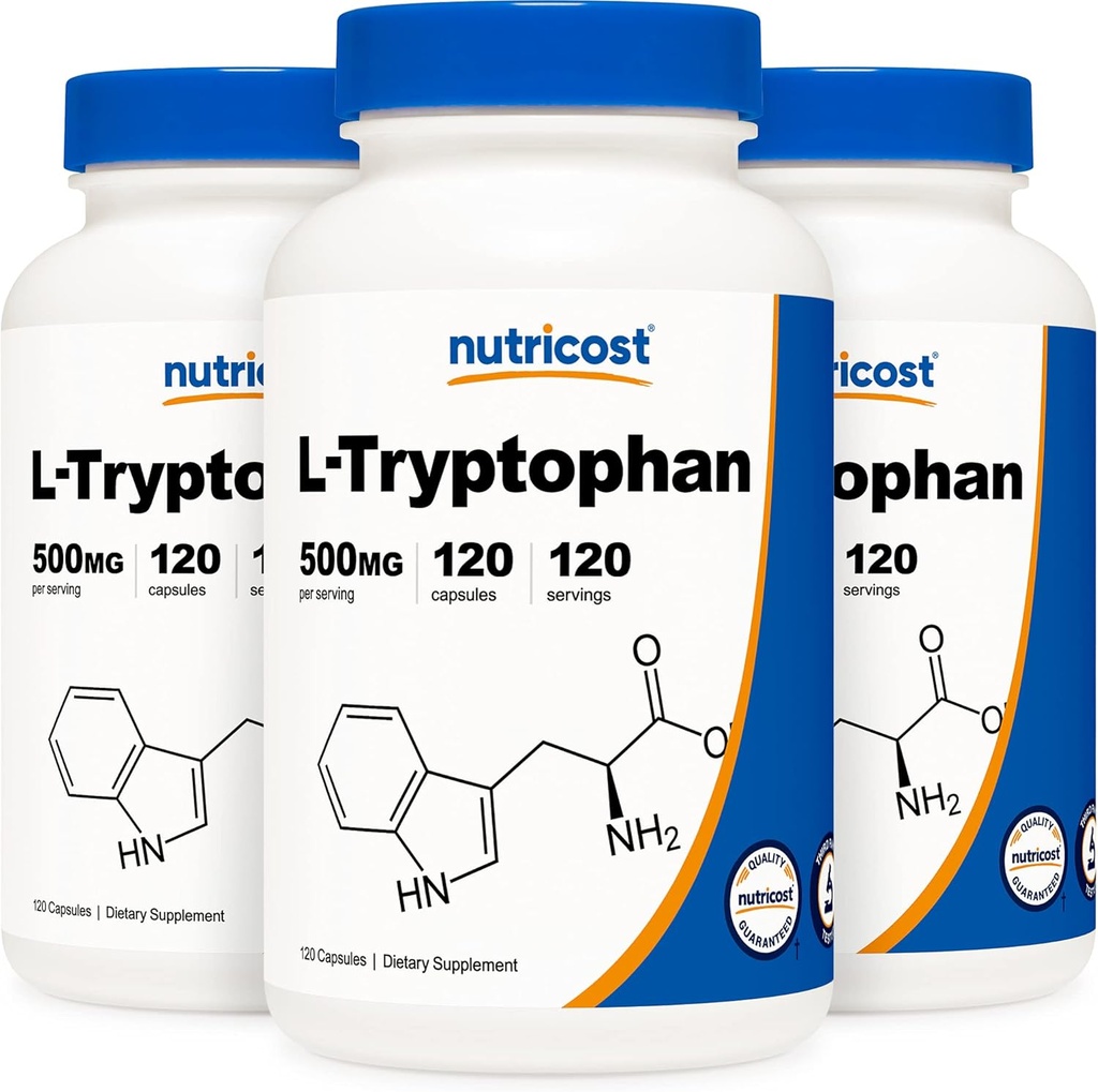 营养成本L-Tryptophan 500mg,120 Capsules(3瓶)