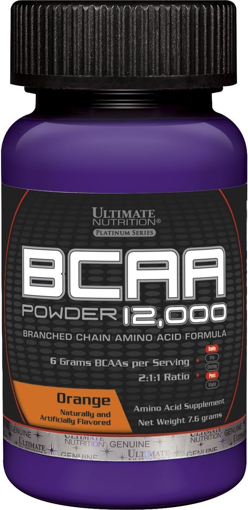 超营养裂纹BCAA 12,000mg 支链氨基酸补充粉、橙、单效