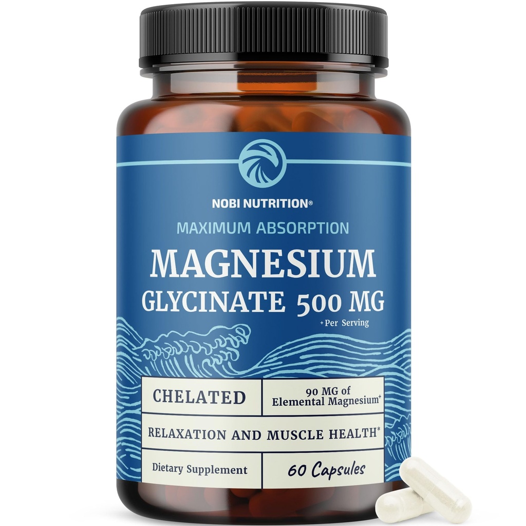 甘油镁500mg 高吸附性化学药剂 肌肉放松、骨骼、心脏、神经、睡眠和对男女的冷静支持