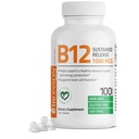 Bronson 维生素B12 1000 mcg 持续释放 Premium 非转基因生物片支持神经系统,健康脑功能和能源生产,100个计数