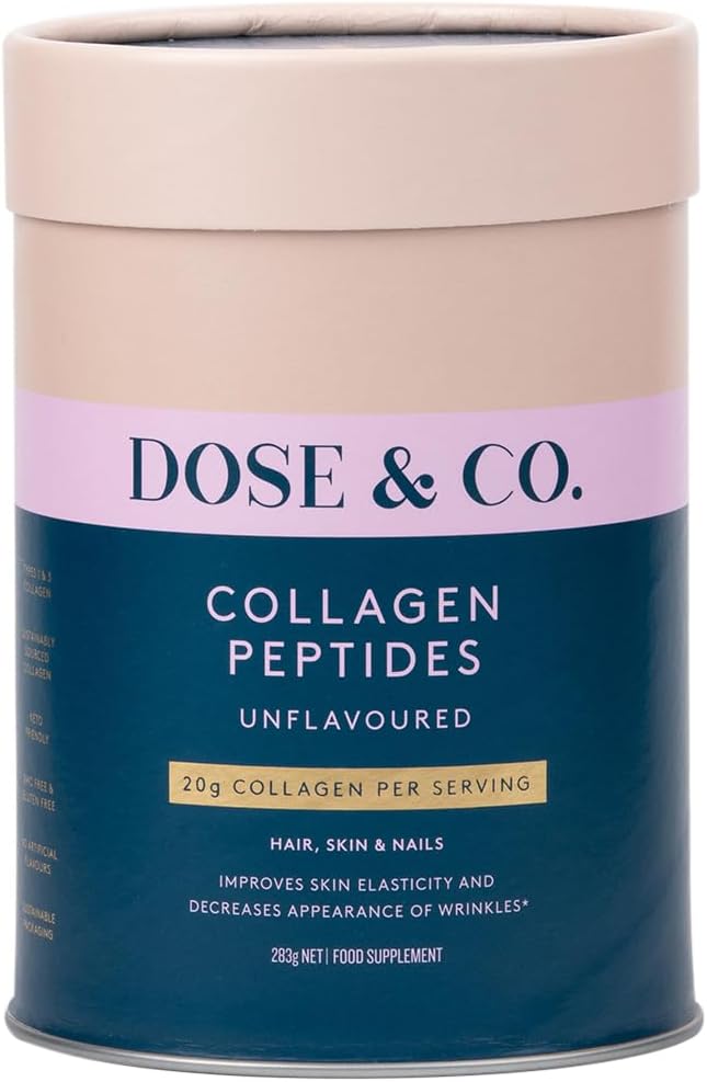 DOSE & CO. 纯Collagen Peptides 用于毛发,皮肤和钉子,不易味 - 10oz粉末补充剂