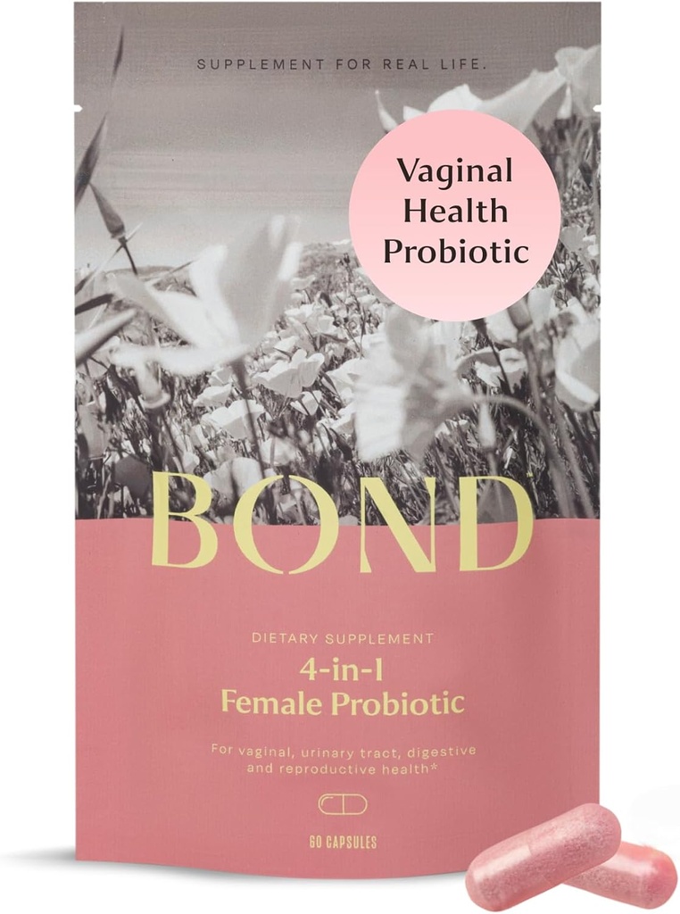 BOND 4-in-1 妇女阴道增生、阴道控制、Yeast & pH 妇女平衡 -- -- 每日乳腺增生法(5亿科联),配有Prebiotics & Cranberry,60 Capsules(2天)