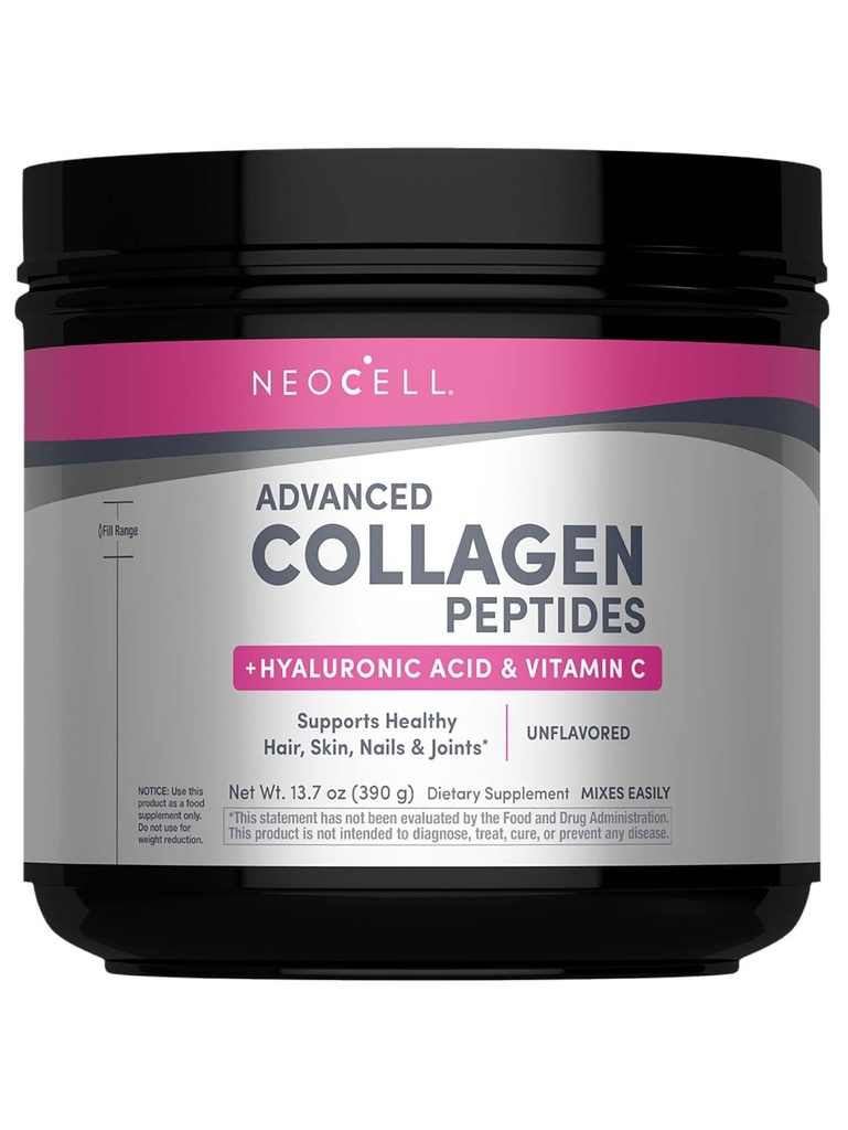 NeoCell Super Collagen Peptides → 13.7 oz → 草料Bovine → 含Hyaluronic酸和维生素C → Non-GMO,Gluten & Soy Free Supple Supplement