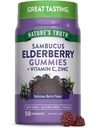 大自然的真理 黑色的长莓果酱 | 50 Vegan Gummys | Vitamin C和 Zinc | Berry Flavor | Vegan, Non-GMO, 和 Gluten Free Supple