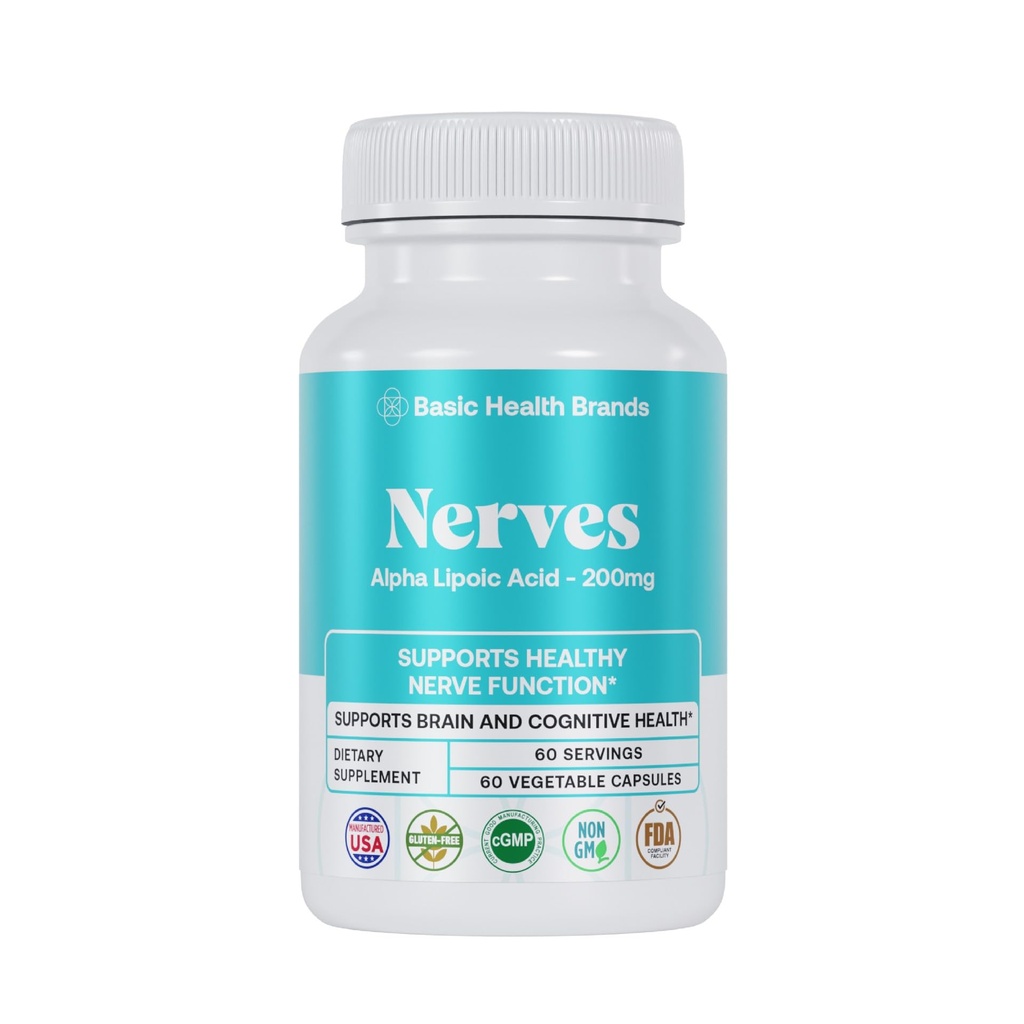 Basic Brands Nerves Alpha Lipoic Acid, 200 mg, Neuron 函数(包1)