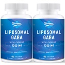 Liposomal GABA 配L-Theanine 1200mg - 2 Pack 高生物可用GABA 补充品,120 成人卡普尔