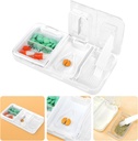 Toplife Portable 3-in-1 Pill Cutter 和 Pill Grinder 和 Pill Holder 、 精确易切、小大药丸的药物碾碎器、 老年人宠物的维生素片切片器、 白色