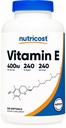 营养成本 维生素 E 400 IU, 240 Softgel Capsules - Gluten Free, 非GMO