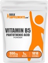 Bulk Assupports.com 维生素B5 粉末 - 作为Pantotenate钙,B5 维生素 - 不含葡萄糖,每服500毫克维生素B5 Pantotothenic Acid, 1kg(2.2磅)(一包)