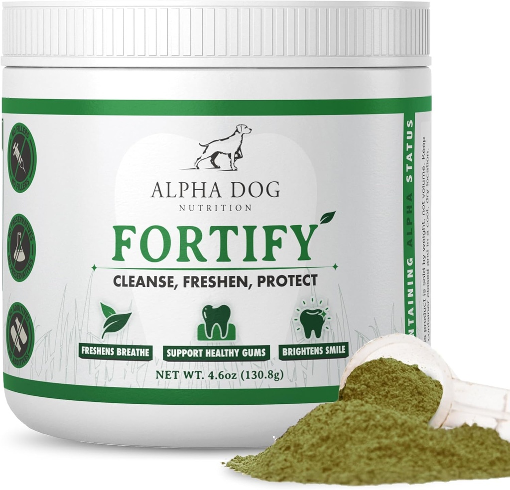 狗牙清粉 - 强化狗牙清粉 - Plaque Refer and Frenchens Bad Breath with Fresh Green 补充剂 - 包含凯尔普,Probiotics,以及其他牙清食品