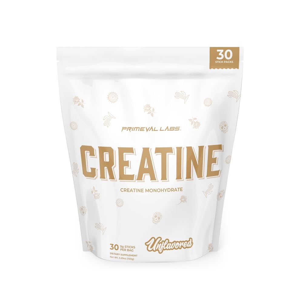 Primeval Labs Clean Creatine Monohydrate Powder 肌肉强力和复苏的粉末 – 男子和女子的劳动补充 – 30 服务