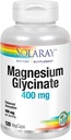 Solaray镁甘油400 mg → 健康放松、骨骼和心血管支持(120 CT, 30 services)