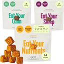 GEM Bite 完整常规品种包 配有 Daily Multivitamin (14 Bites), Chill-Out calm (7 Chews) & Deep Sleep Aid (7 Chews) 支持古特,皮肤,脑,骨,睡眠,豁免